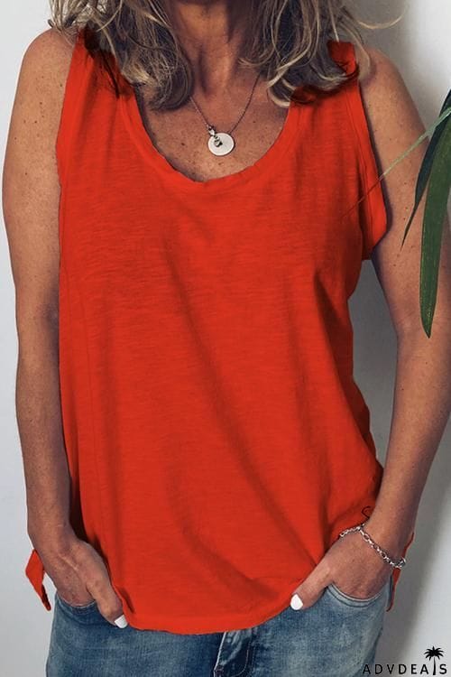 Solid U Neck Tank Top