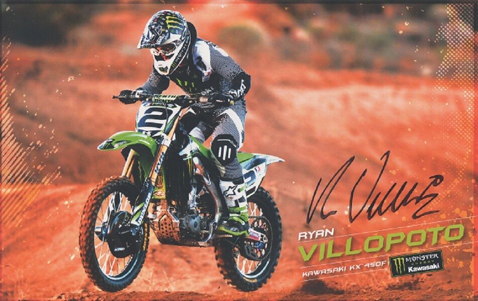 *RYAN VILLOPOTO*SIGNED*AUTOGRAPHED*Photo Poster painting CARD*MONSTER*ENERGY*KAWASAKI*CHAMPION*