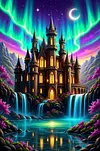 Luxury AB Velvet Diamond Painting Kit - Aurora Castle