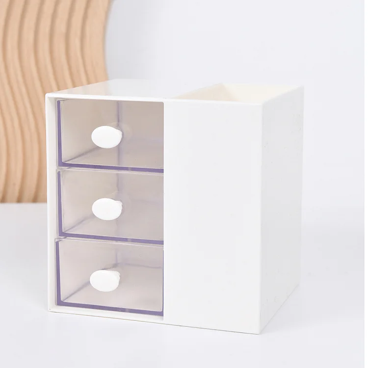 Journalsay Simple Transparent Desktop Storage Box Cute Drawer Student Stationery Pen Holder Sundries Organizer Boxes