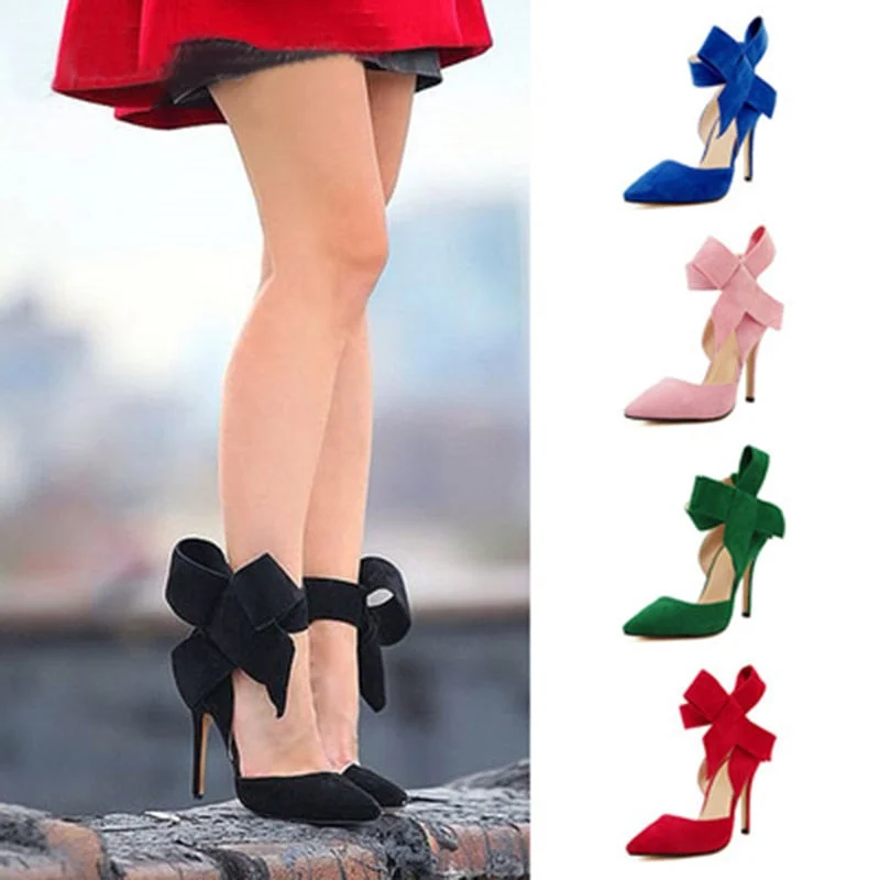 Comemore 2021 Stilettos Summer Large Size 43 Bow Luxury High Heels Sandals Ladies Black Red Party Pumps Dress Woman Shoes Mules