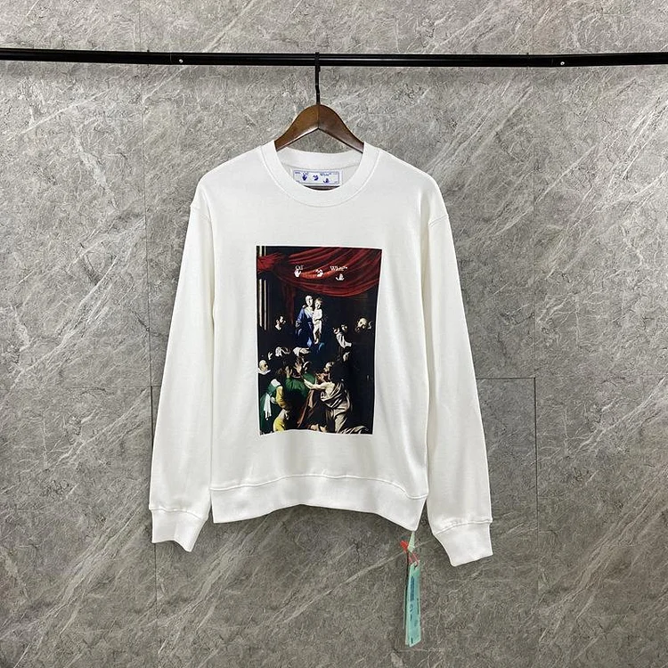 Off White Sweatshirts Ow Arrow Men's and Women's Pullover Sweater Owt