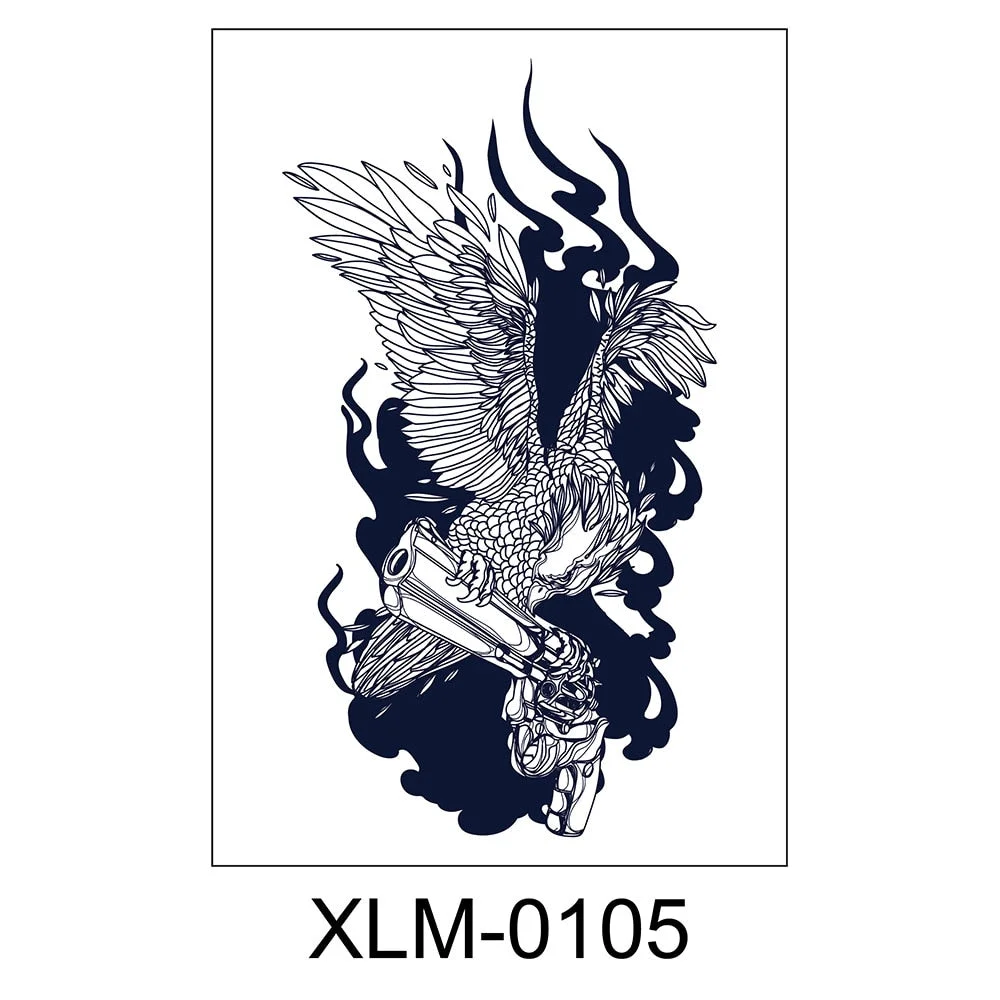 Semi-permanent waterproof sweat plant lasting big picture tattoo flower arm non-reflective herbal juice tattoo sticker