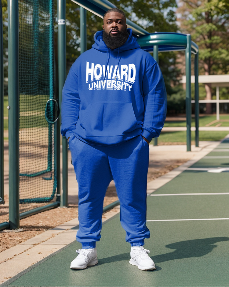 Men's Plus Size Howard University Hoodie and Sweatpants Two Piece Set