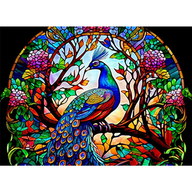 Stained Glass Landscape - Full Round - Diamond Painting (40*30cm)