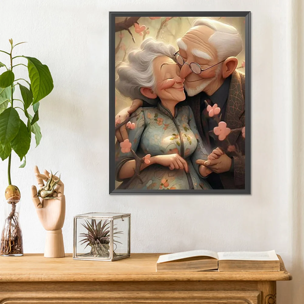 Full Round Diamond Painting 30*40cm - Elderly Couple