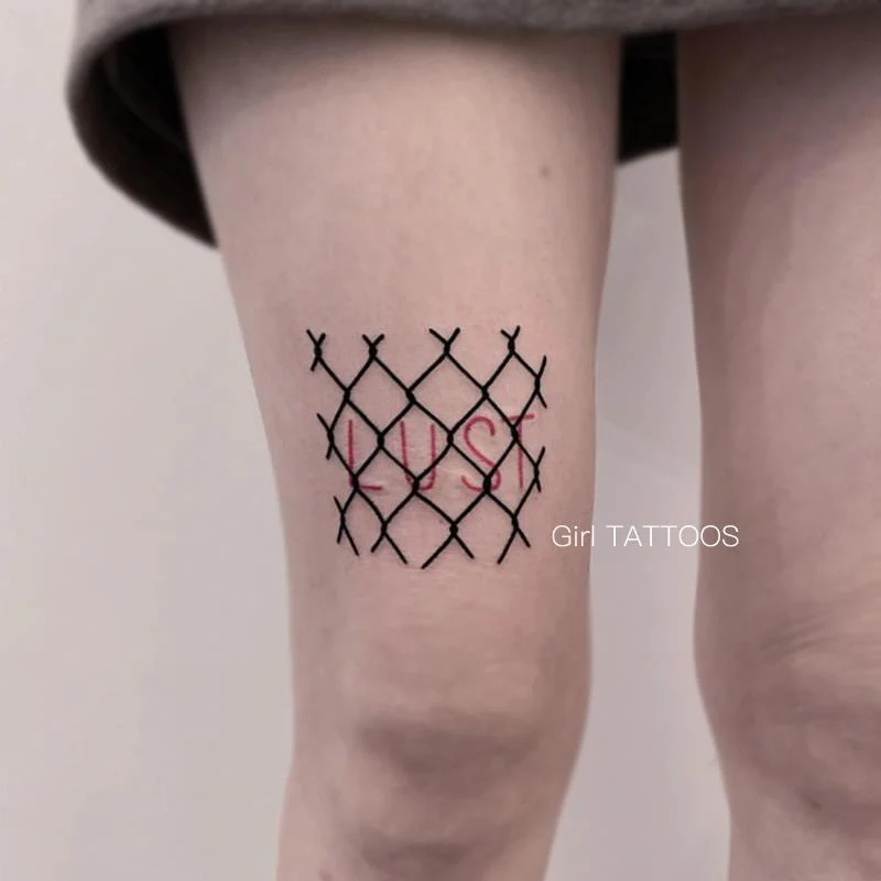 Black and White Arm Ring Mesh Sexy Temporary Tattoo Men Women Rose Flower Half Arm Personality Thigh Waterproof Tattoo Stickers