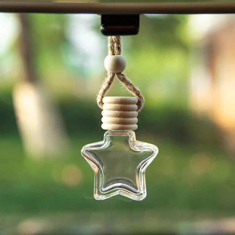 Five-line Cap Shoes Gold String Five-pointed Star Bottle Empty Bottle 10ML Perfume Aromatherapy Essential Oil Car Pendant Indoor Aromatherapy Bottle