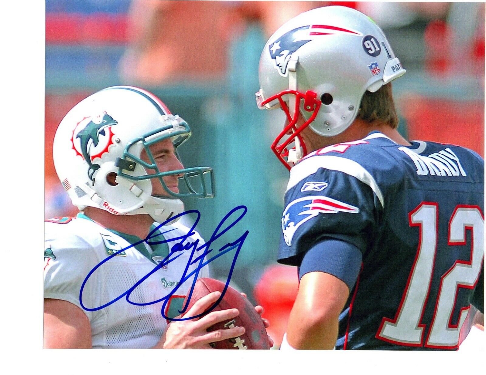 Jay Feely Dolphins signed autographed 8x10 football Photo Poster painting Michigan TOM BRADY!