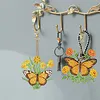 12 St&uuml;cke Schmetterlingsblumen DIY doppelseitiger Diamant-Schl&uuml;sselanh&auml;nger f&uuml;r Erwachsene als Geburtstagsgeschenke
