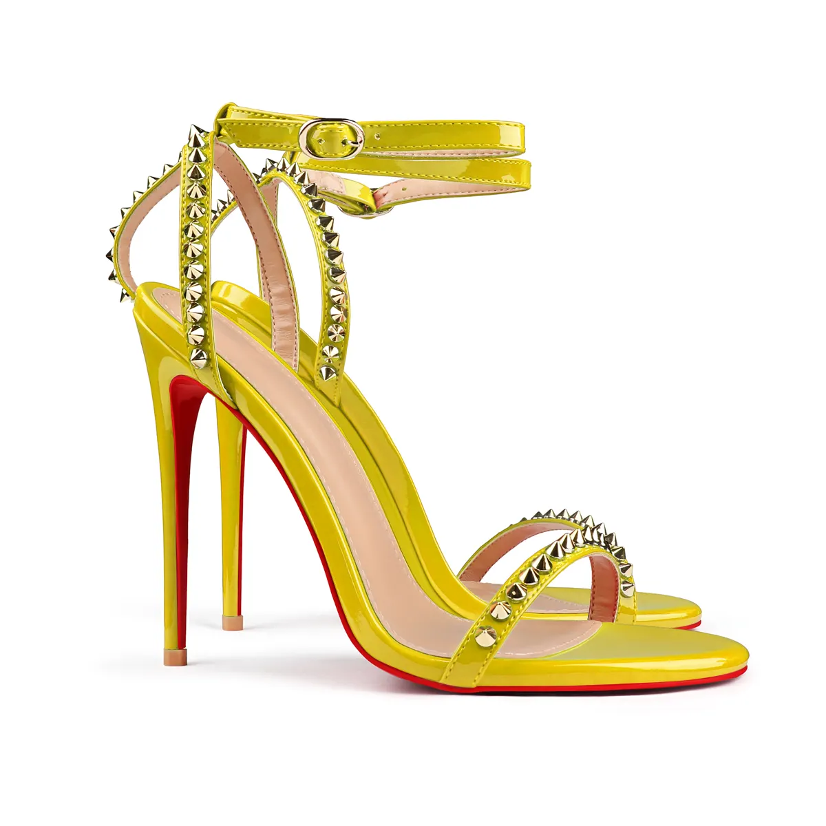 100mm/120mm Women's High Heels Rivets Party Red Bottom Sandals-vocosishoes