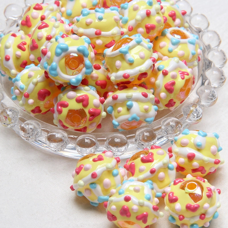 5 Pieces Summer New Heavy Oil Hand-Painted Beads Diy Beaded Diy Mobile Phone Chain Car Hanging Bag Hanging Chain Head Rope Beads