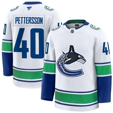 Youth Vancouver Canucks #40 Elias Pettersson White Away Jersey