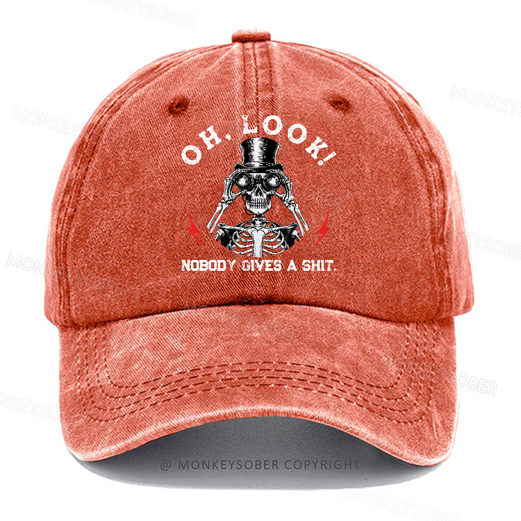 Personalized "Oh Look Nobody Gives A Shit" Custom Washed Baseball Caps