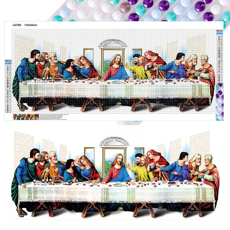Full Round Diamond Painting - Religion-The Last Supper 110*50CM
