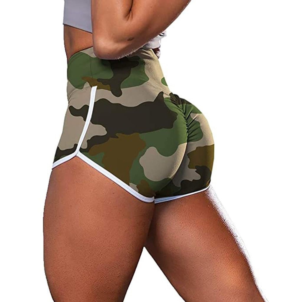 Women's Sexy Camouflage Shorts Summer Silky Slim Short High Waisted Casual Hot Booty Gym Sports Shorts Summer Fashion Clothes