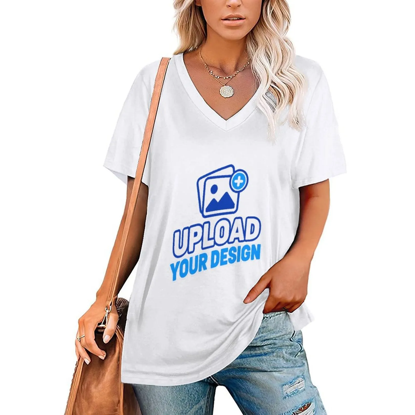 Ice-Silk V-Neck T-Shirt custom full-print product view 9