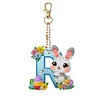 (US Only)PET Double Sided Special Shaped Easter Alphabet DIY Diamond Painting Keychain