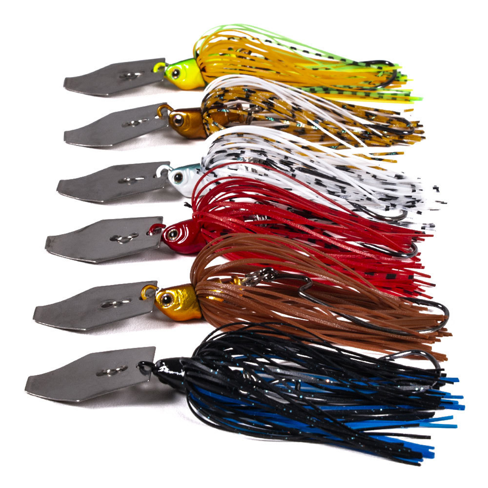 

6x Wobbler Chatterbait Blade Bait w/ Skirt Buzzbait Saltwater Fishing Lures, B set, 501 Original