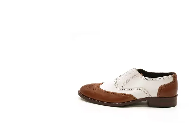 Men's Wingtip Brogue Lace-Up Full-Grain Leather Dress Shoes