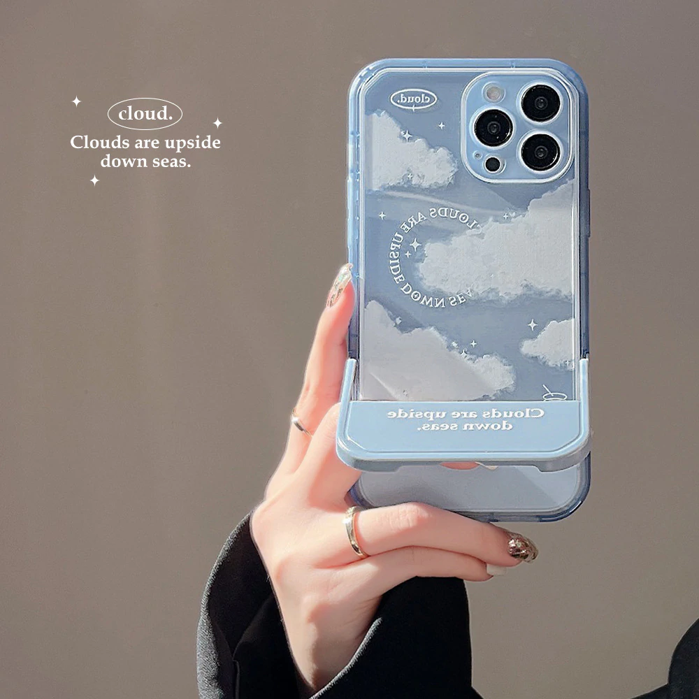 Blue Clouds Hidden Stand Phone Case