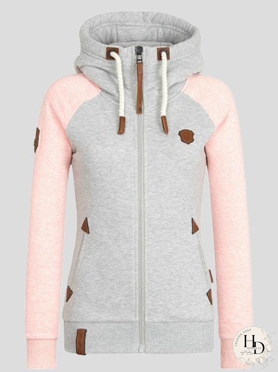 Women's Colorblock Zip-Up Hoodie