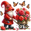 Diamond Painting-DIY Full Round Drill Red Rose Gnome(40*40 CM)