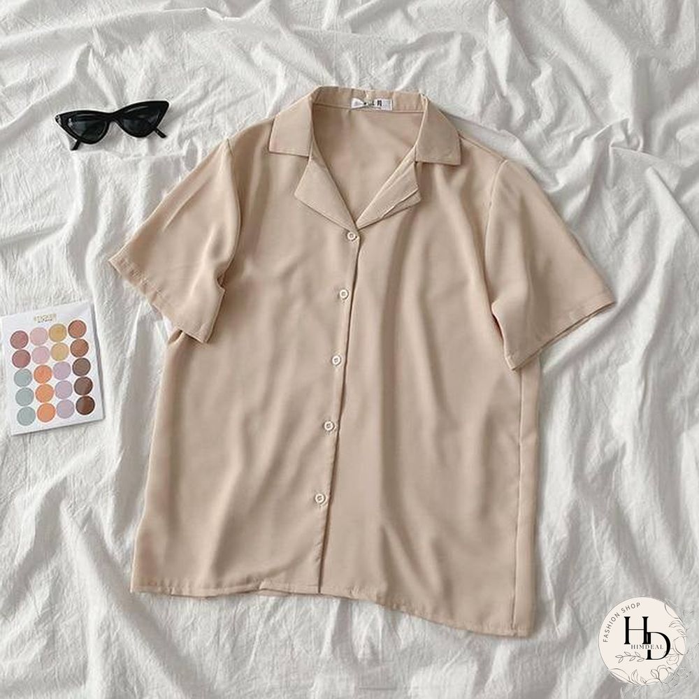 Casual Basic Short Sleeve Blouse Women V-neck Loose Office Formal Shirt Female Fashion Blue Yellow Cardigan Tops