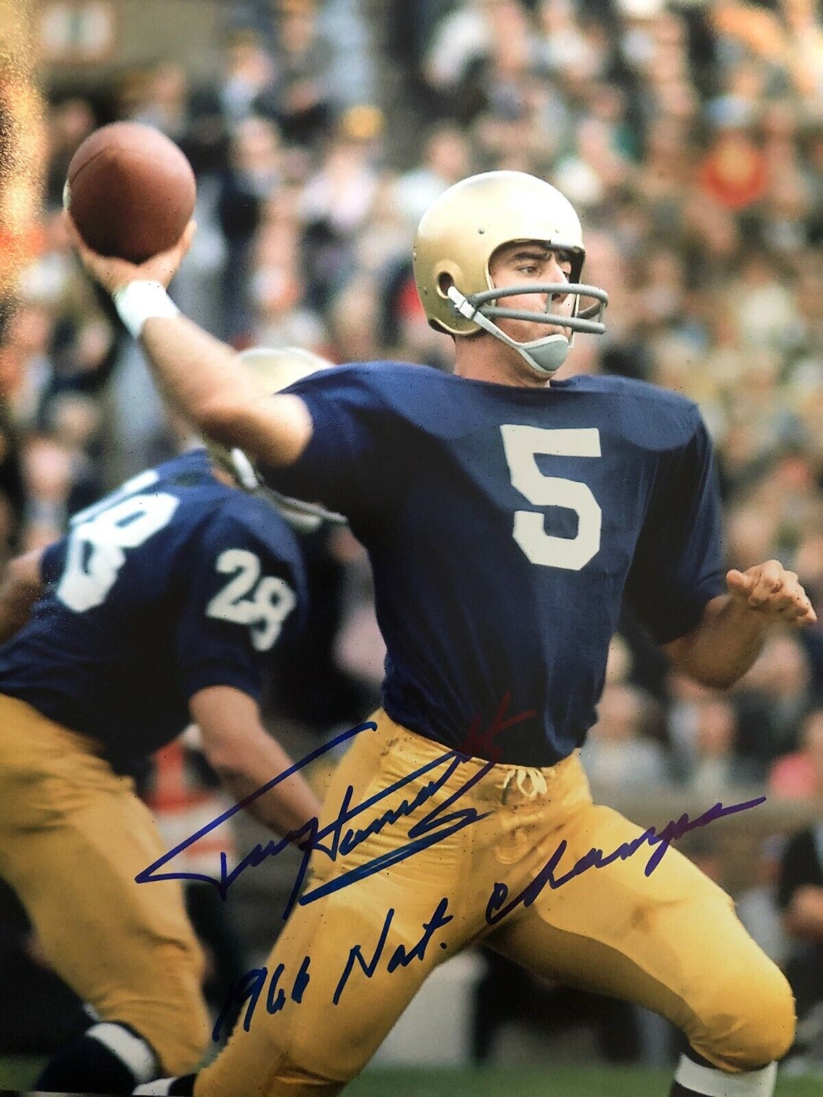 Autographed Terry Hanratty University of Notre Dame 11x14 Photo Poster painting - w/COA