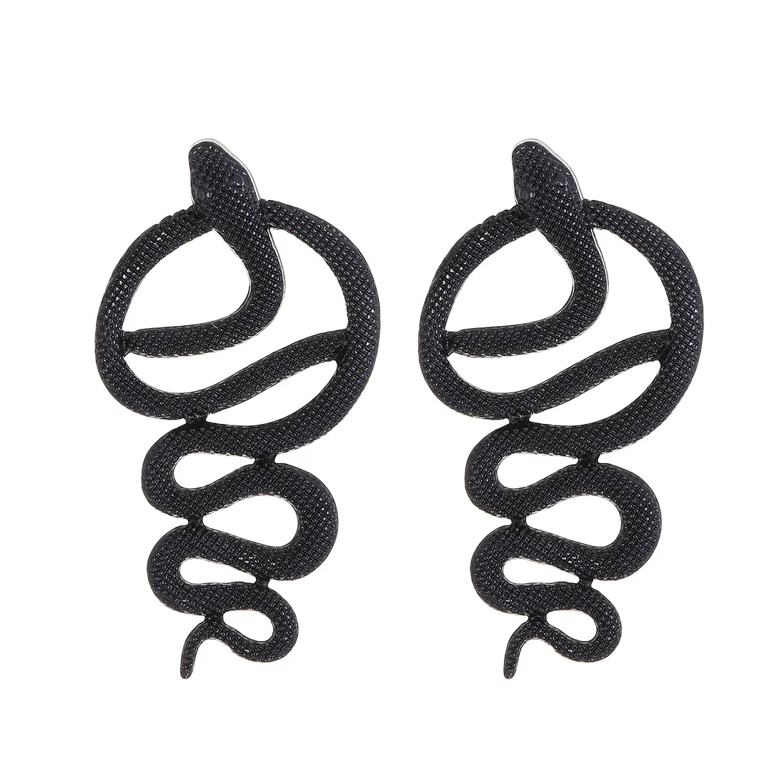 Round Snake Gold-Plated Earrings