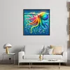 Pieuvre color&eacute;e-perceuse ronde peinture diamant-40*40cm