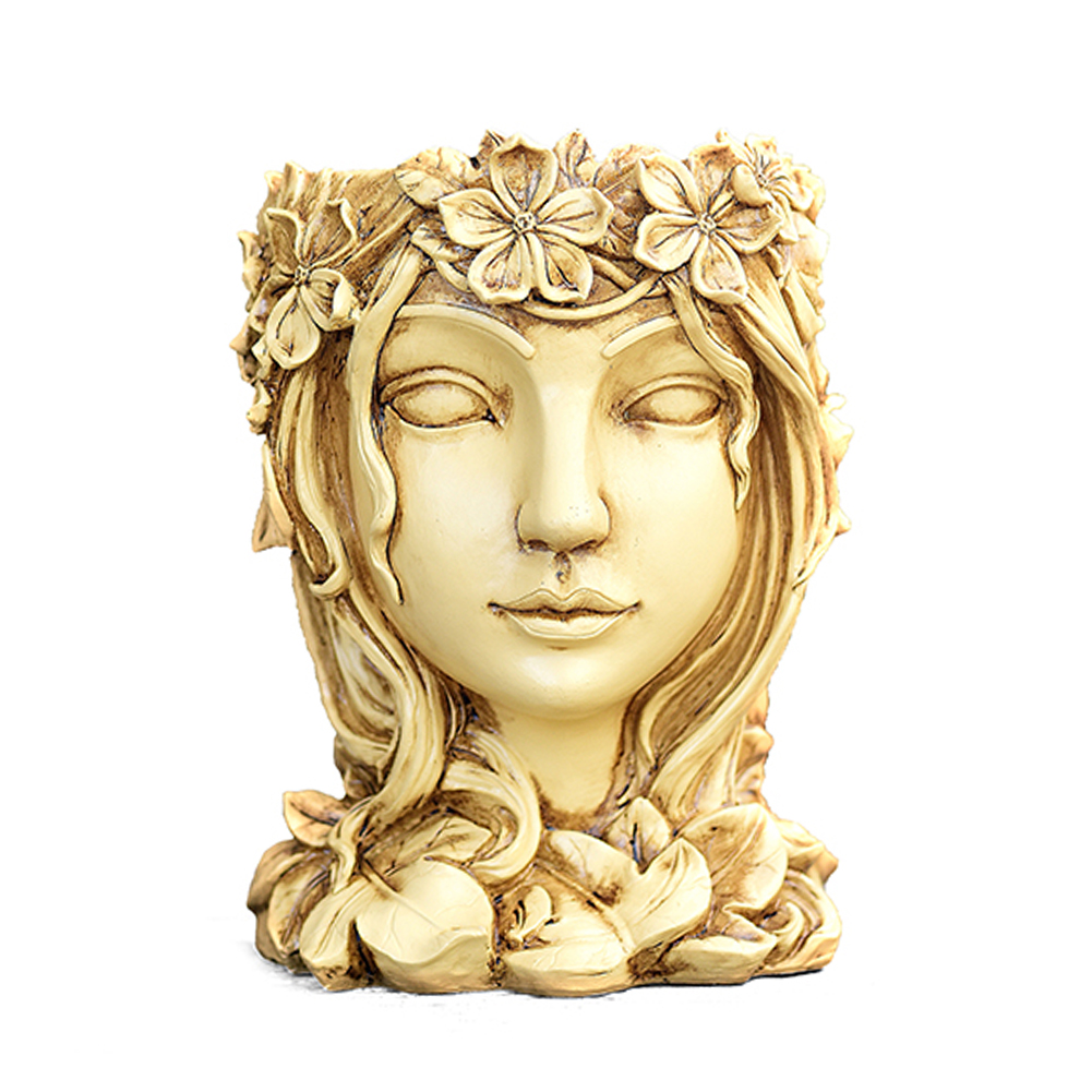 

Resin Vase Goddess Head Flower Pot Flower Inserted Home Desktop Ornaments, 501 Original