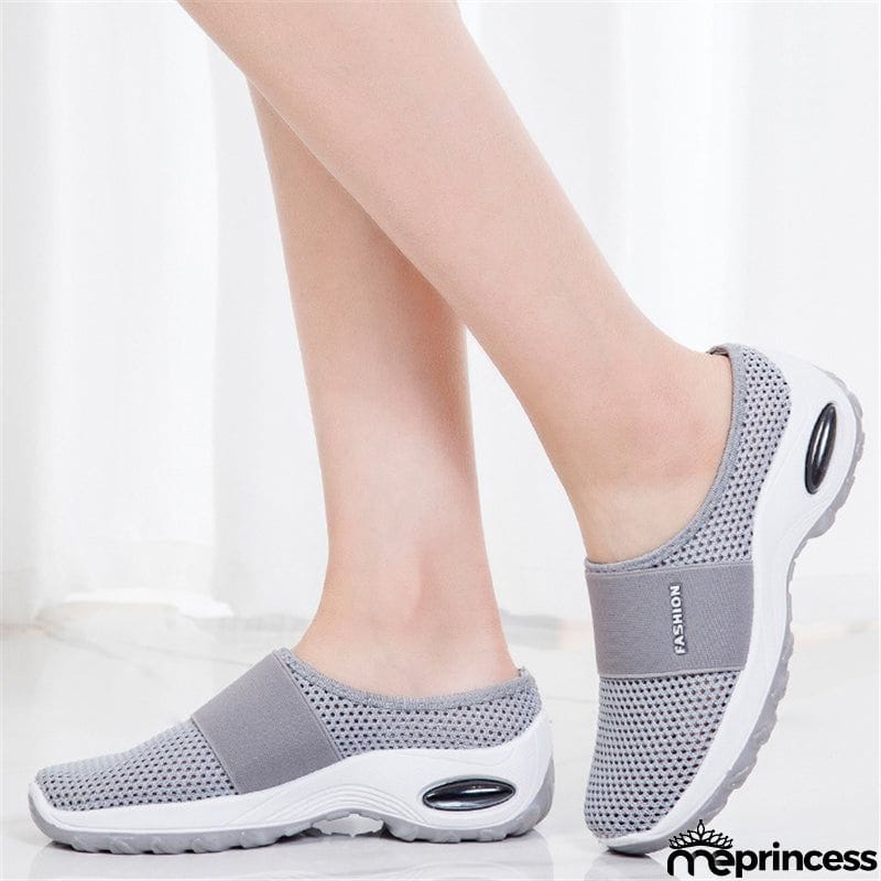 Slip-On Style Open Mesh Upper Rocker Bottom Durable Lightweight Shoes