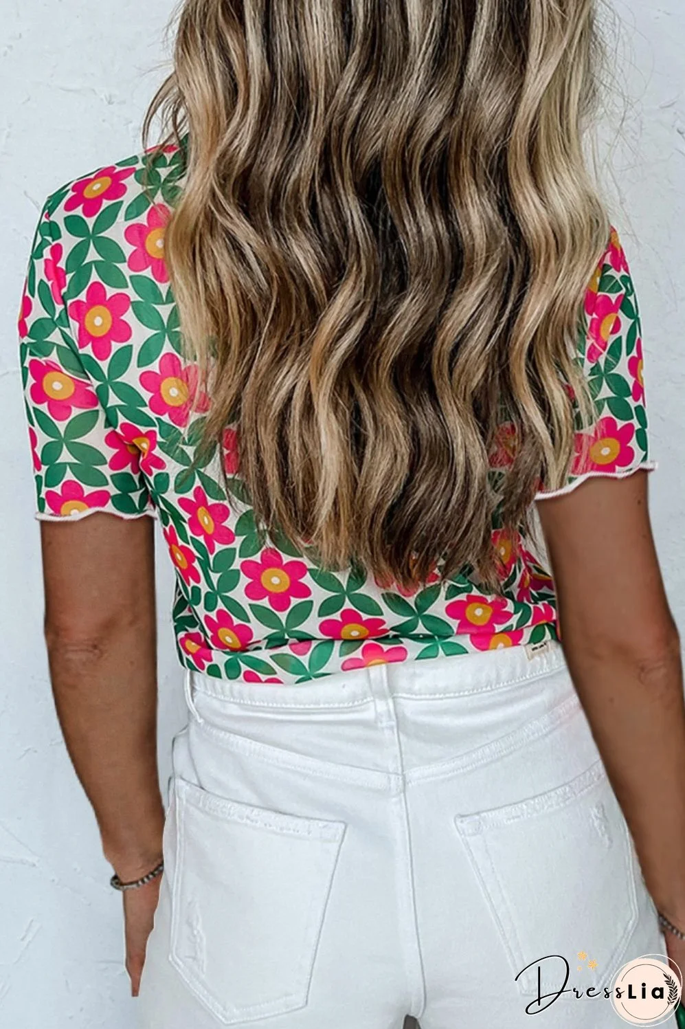 Printed Round Neck Short Sleeve T-Shirt