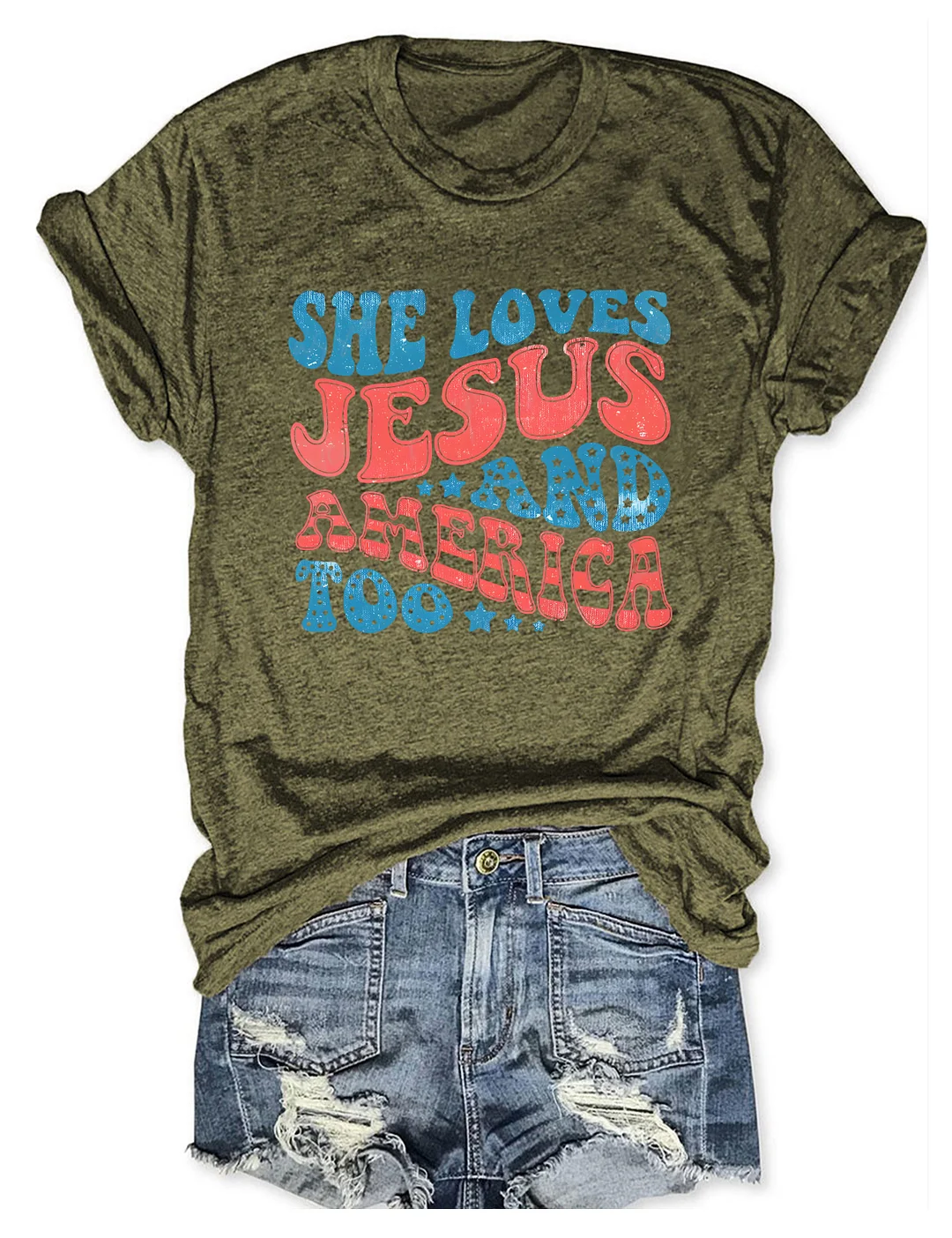 She Loves Jesus And America Too T-shirt