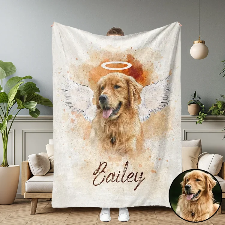 Personalized blanket with dog picture best sale