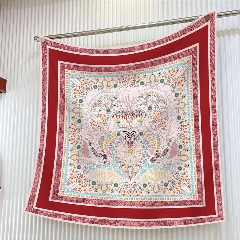 90cm * 90cm Hangzhou High Quality Twill Forged Large Square Scarf Fashion Printed Scarf Sunscreen Shawl Scarf