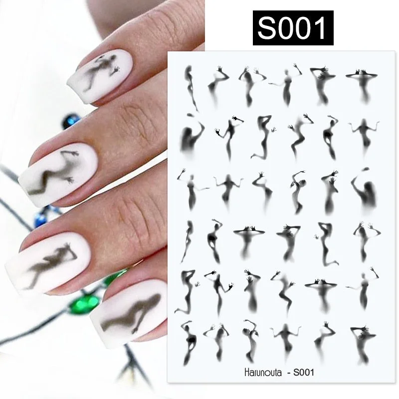 Dandelion Flower 3D Nail Stickers Women Face Abstract Butterfly Image Sexy Girl Christmas Slider Design Polish Nails Art Decals-Nail Inspo
