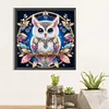 5D bricolage partiel forme sp&eacute;ciale foret diamant peinture kit hibou d&eacute;coration 30x30cm