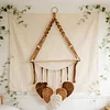 Boho Floating Shelves for Wall Decor with Wood Shelves & Macrame Leaf Floating Storage Display Shelving No Drilling for Bathroom Bedroom Office Living Room Dorm