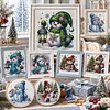8pcs Christmas Snowman-11CT Stamped Cross Stitch Set 12.5*12.5cm/4.92*4.92in tapestrymarket