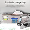 Da by Car Sun Visor Organier Truck SUV Sun Visor Storage Pocket PU Leather Pouch Holder with Multi-Pocket Double Zipper Net Pocket, for Cards Pens Sunglasses Document Newest 