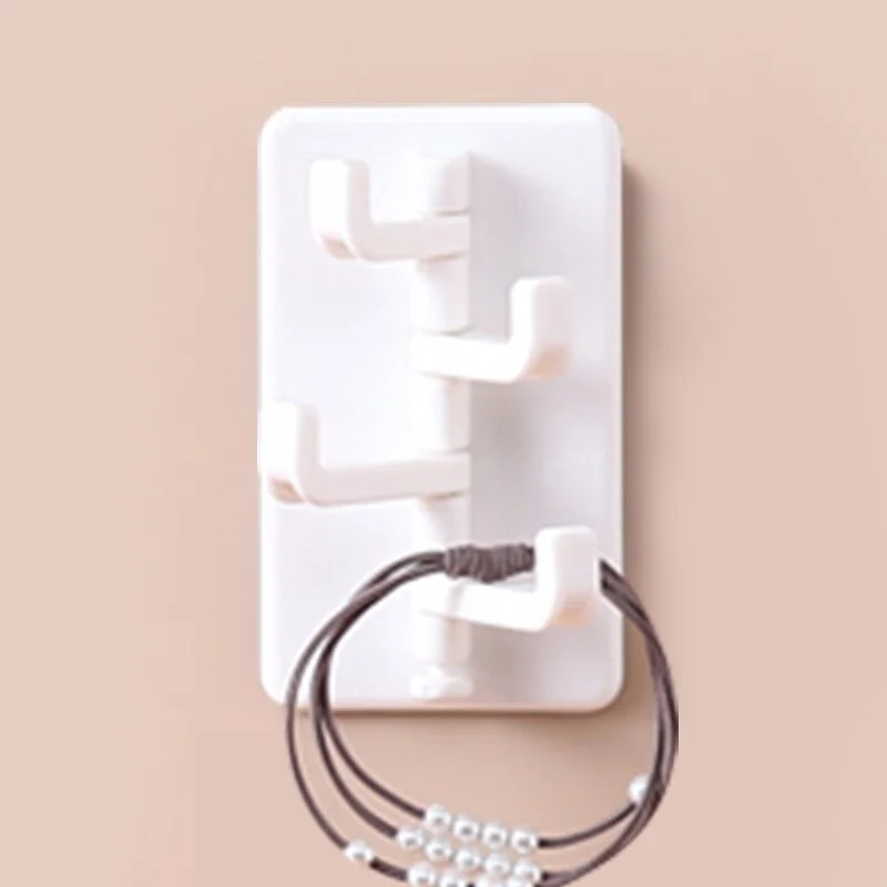 Key Holder Wall Row Hook Multi-Functional Strong Perforation-Free Bathroom Wall Hook Door Hat Hanger Home Decoration Accessories