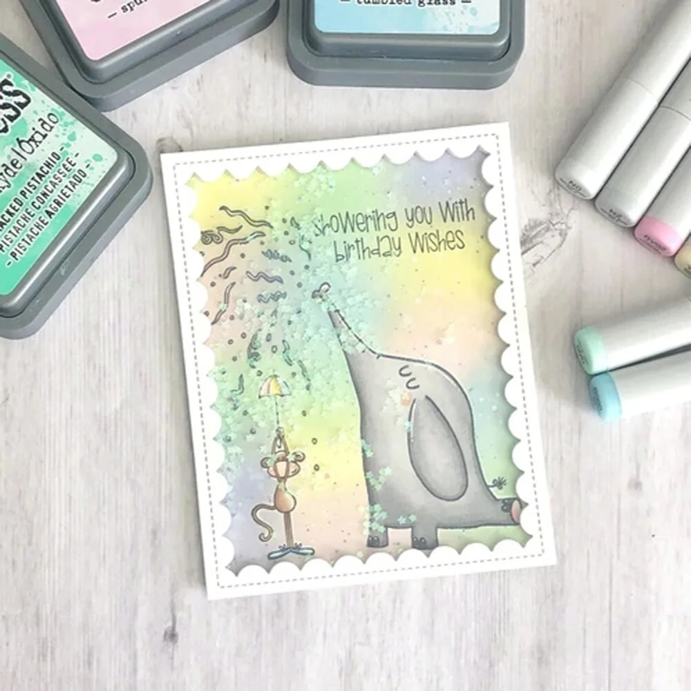 Friend Birthday Wishes Celebrate Stamps Cutting Dies Templates for DIY Scrapbooking Album Transparent Silicone Decorative Stamps