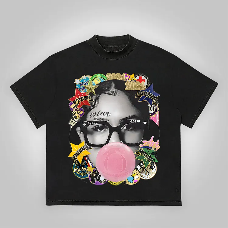 Vintage Portrait Graphic 100% Cotton T-Shirt