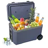 [US Local Warehouse] 70L White Cooler with Wheels Hard Shell Ice Chest Keep Food Warm Rolling Wheeled Camping Cooler for Beach Drink Beverage Picnic Fishing