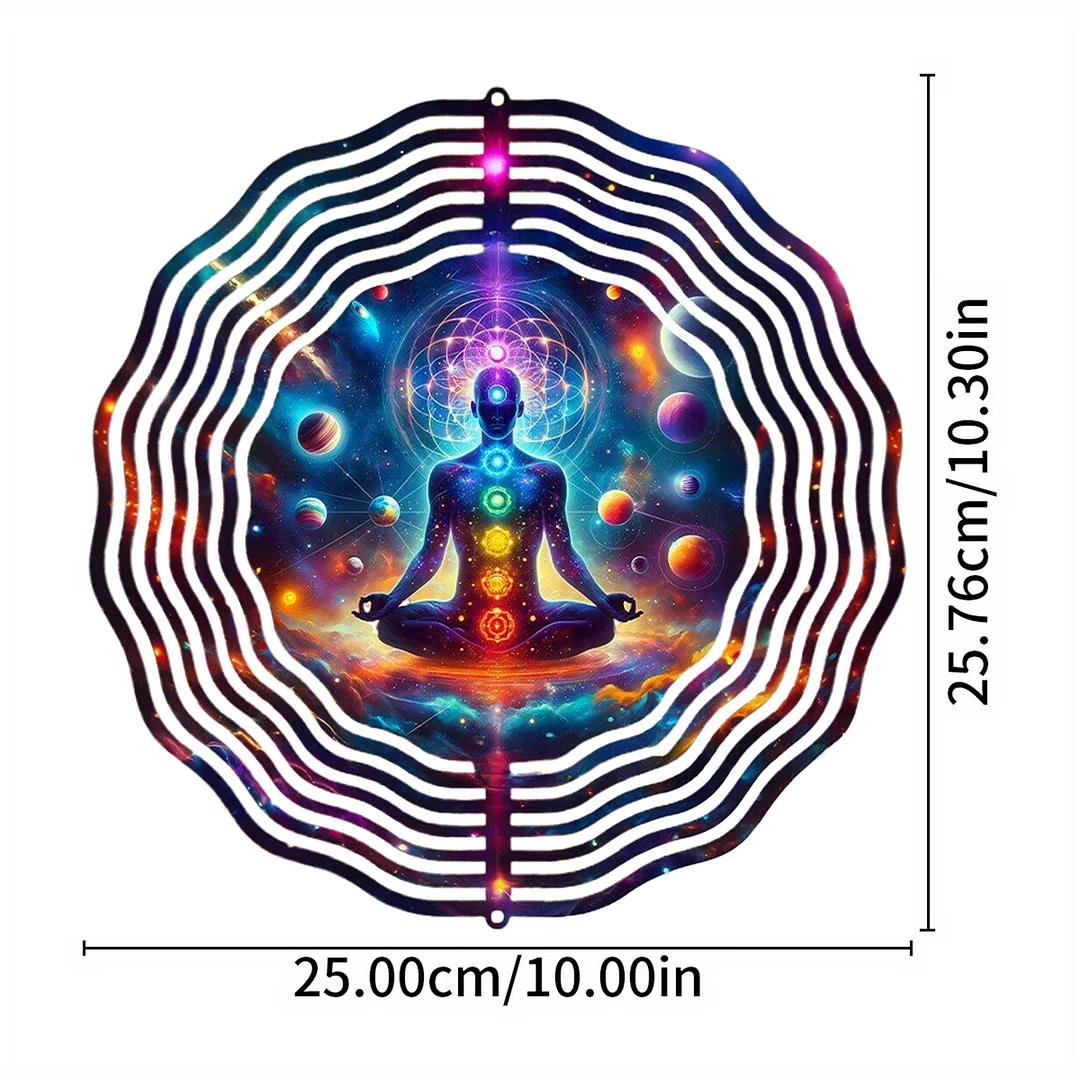 3D Hanging Wind Spinner 360 Degree Rotating 10-Inch Garden Wind Spinners Hanging Wind Catcher Art Gift for Home Garden Halloween Christmas (contemplation)