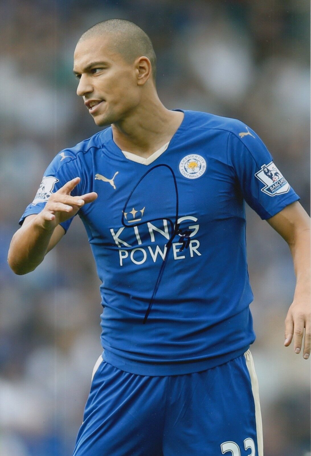 LEICESTER CITY HAND SIGNED GOKHAN INLER 12X8 Photo Poster painting 2.