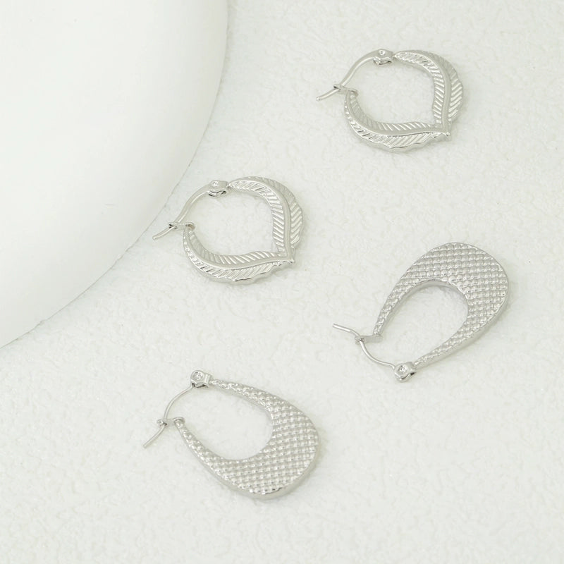 1 Pair Elegant Luxurious Sexy Geometric Polishing 304 Stainless Steel Earrings