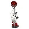 Gothic Floral Flower Model Set Eye-Catching Table Centerpiece Horror Skeleton Bouquet Building Set for Adults Kids Holiday Birthday Gift (Skull Hand Rose)
